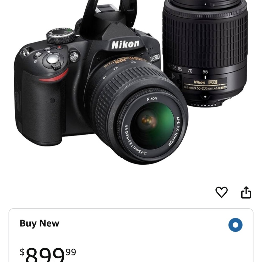 *SOLD* Nikon D3200 24.2 MP CMOS Digital SLR w/ 18-55mm VR & 55-200mm